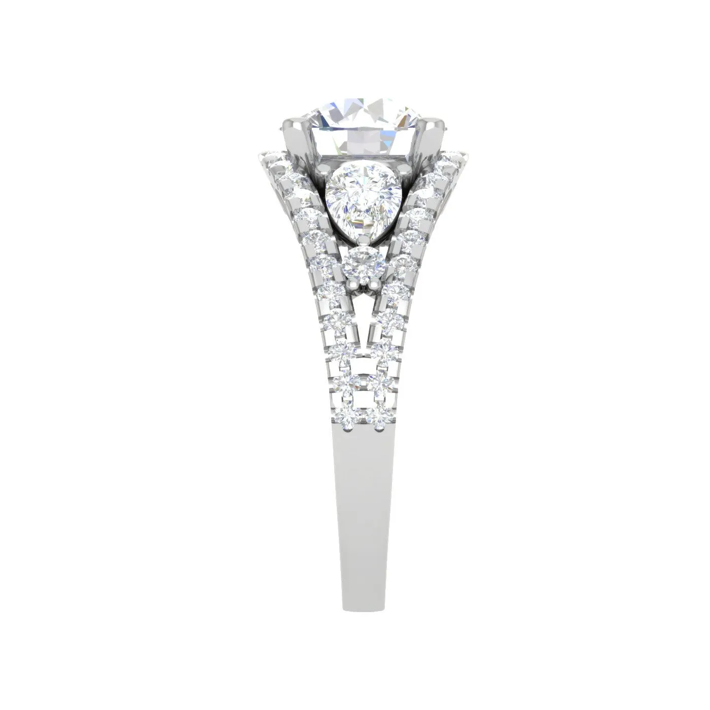 0.50 cts Solitaire Platinum Diamond Split Shank Ring JL PT RERSS1220