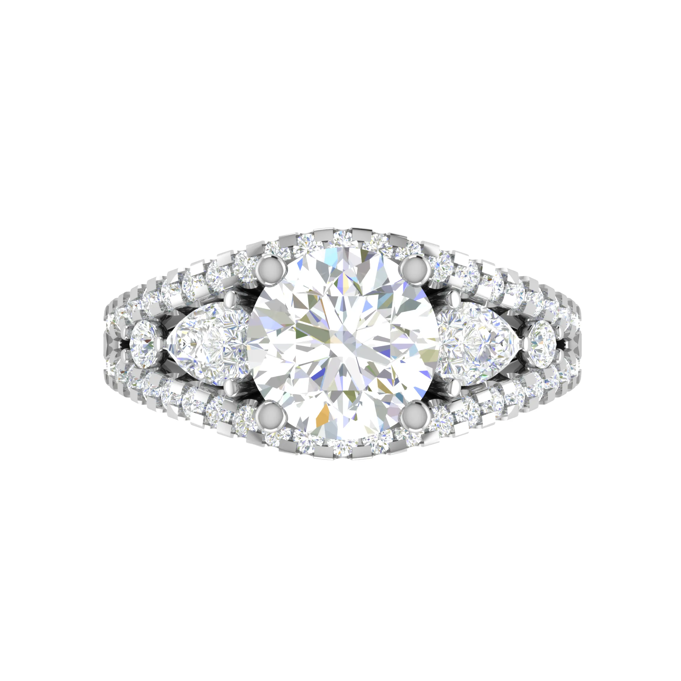 0.50 cts Solitaire Platinum Diamond Split Shank Ring JL PT RERSS1220