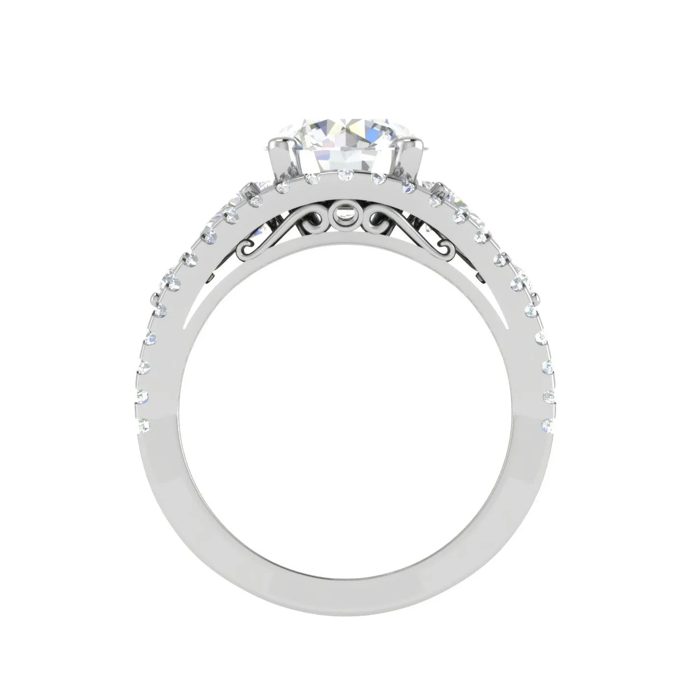 0.50 cts Solitaire Platinum Diamond Split Shank Ring JL PT RERSS1220
