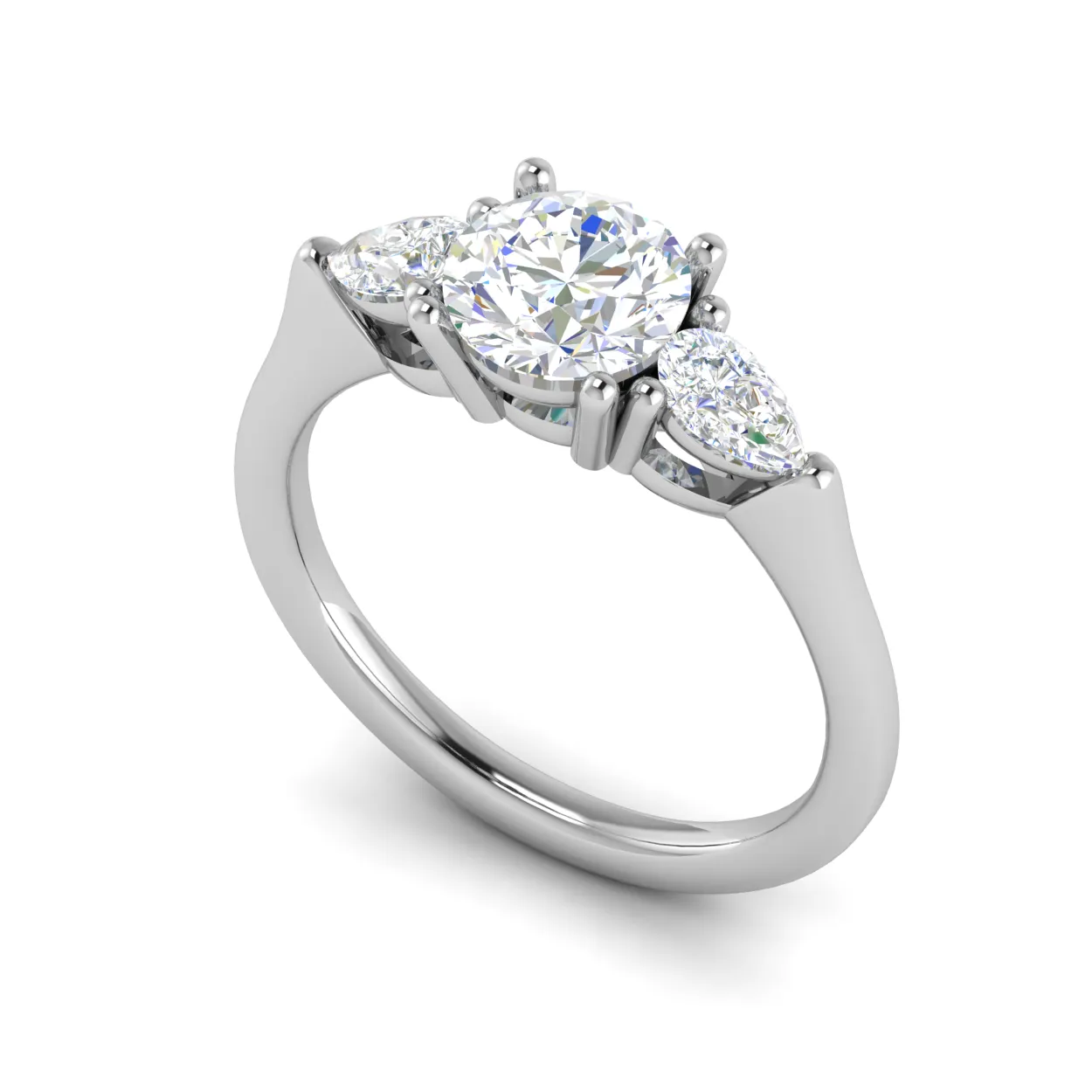 0.50 cts Solitaire with Pear Diamond Platinum Ring JL PT R3 RD 124