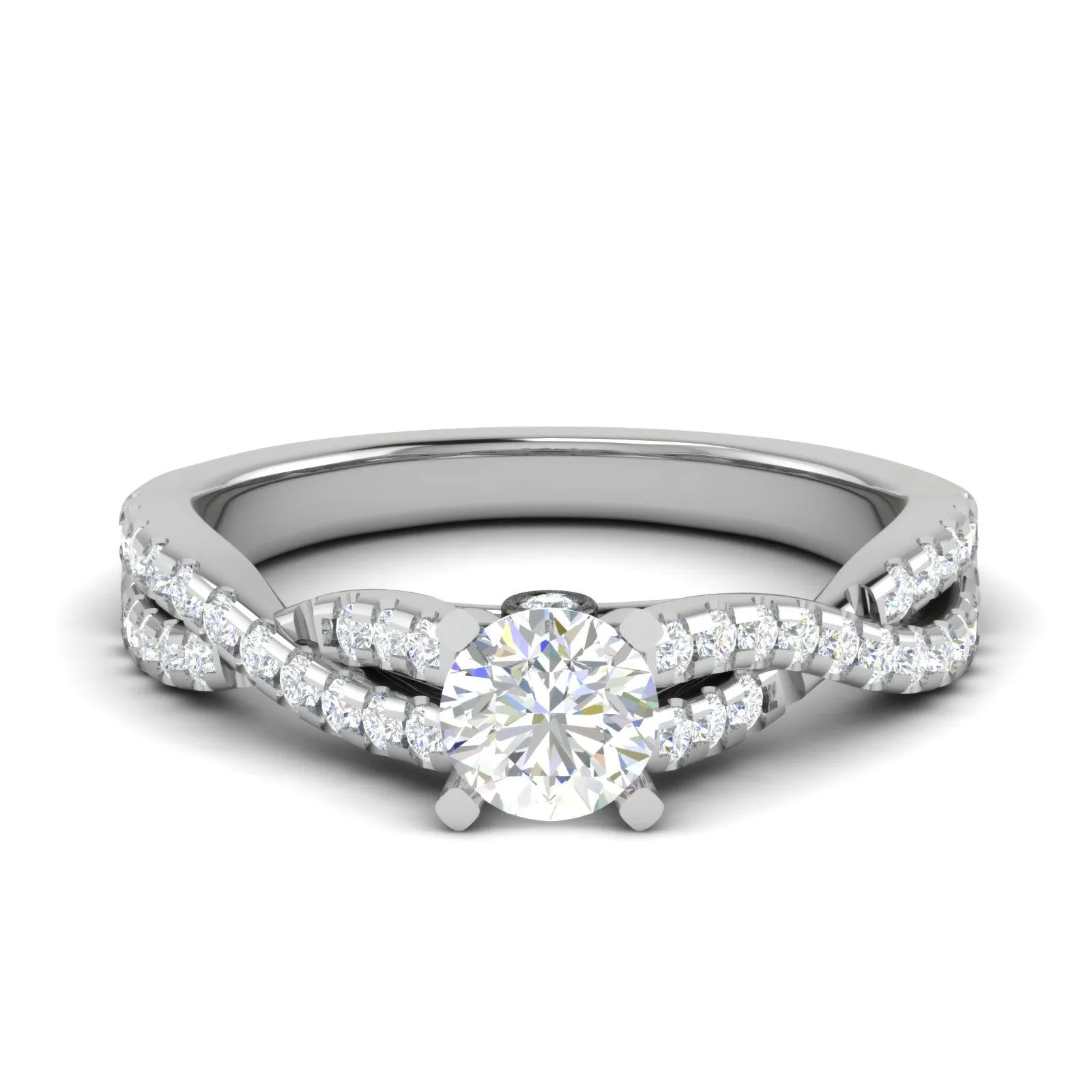 0.50 cts Solitaire with Twisted Shank Diamonds Platinum Ring JL PT RP RD 220