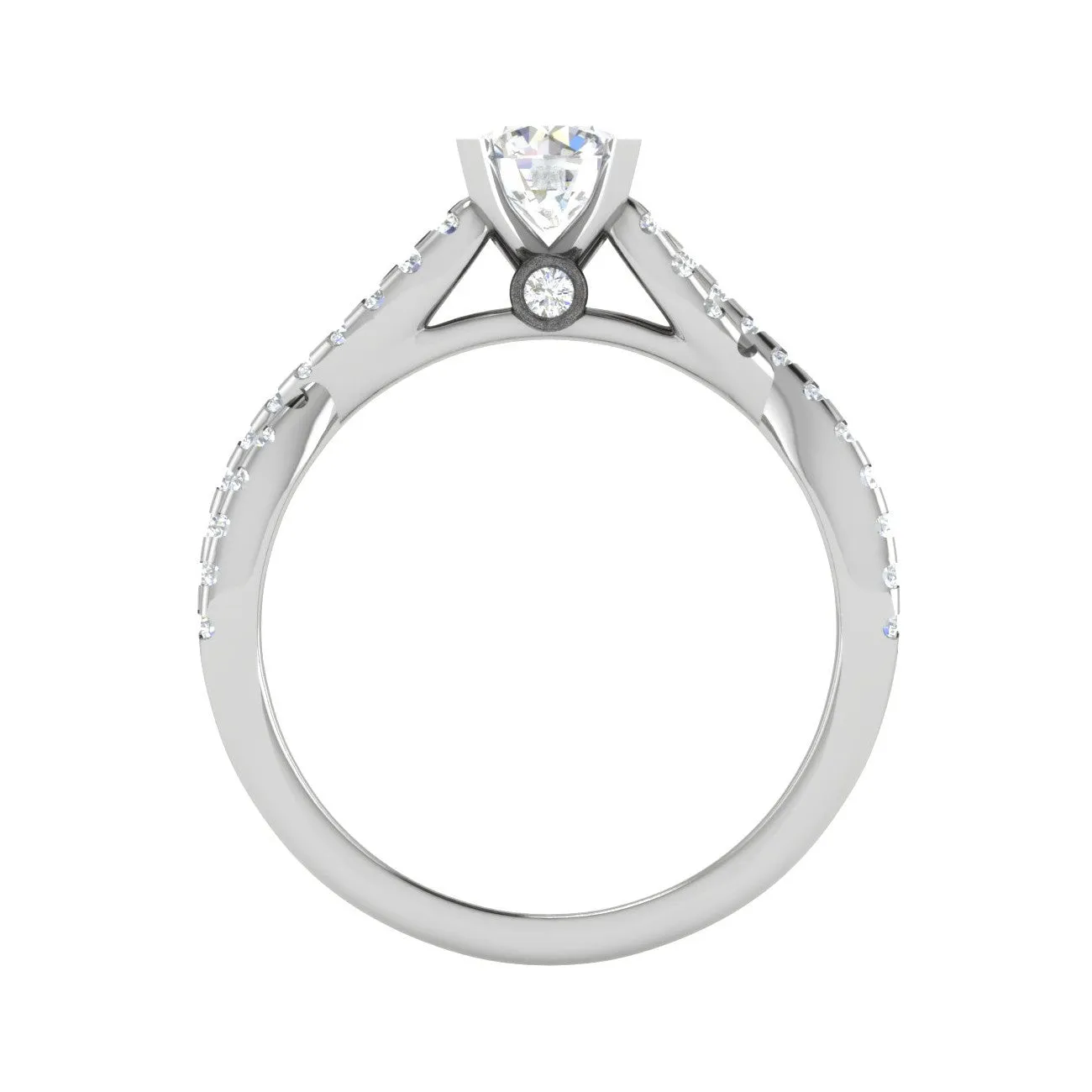 0.50 cts Solitaire with Twisted Shank Diamonds Platinum Ring JL PT RP RD 220