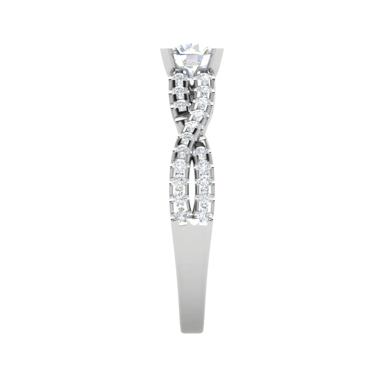 0.50 cts Solitaire with Twisted Shank Diamonds Platinum Ring JL PT RP RD 220