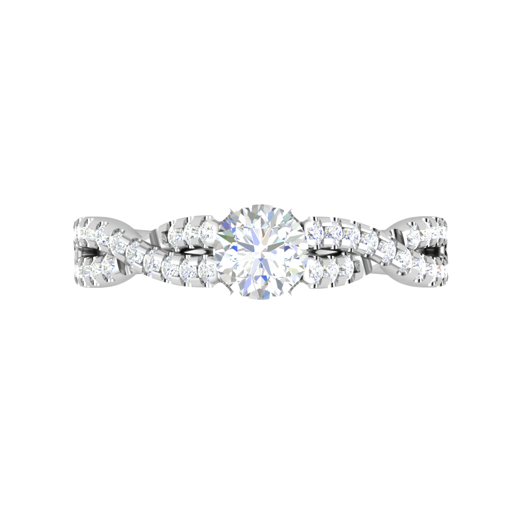 0.50 cts Solitaire with Twisted Shank Diamonds Platinum Ring JL PT RP RD 220