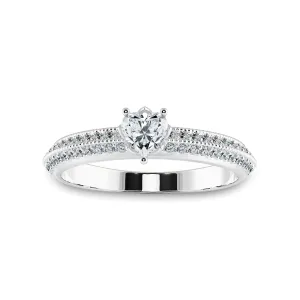 0.50cts Heart Cut Solitaire Diamond Split Shank Platinum Ring JL PT 1189-A