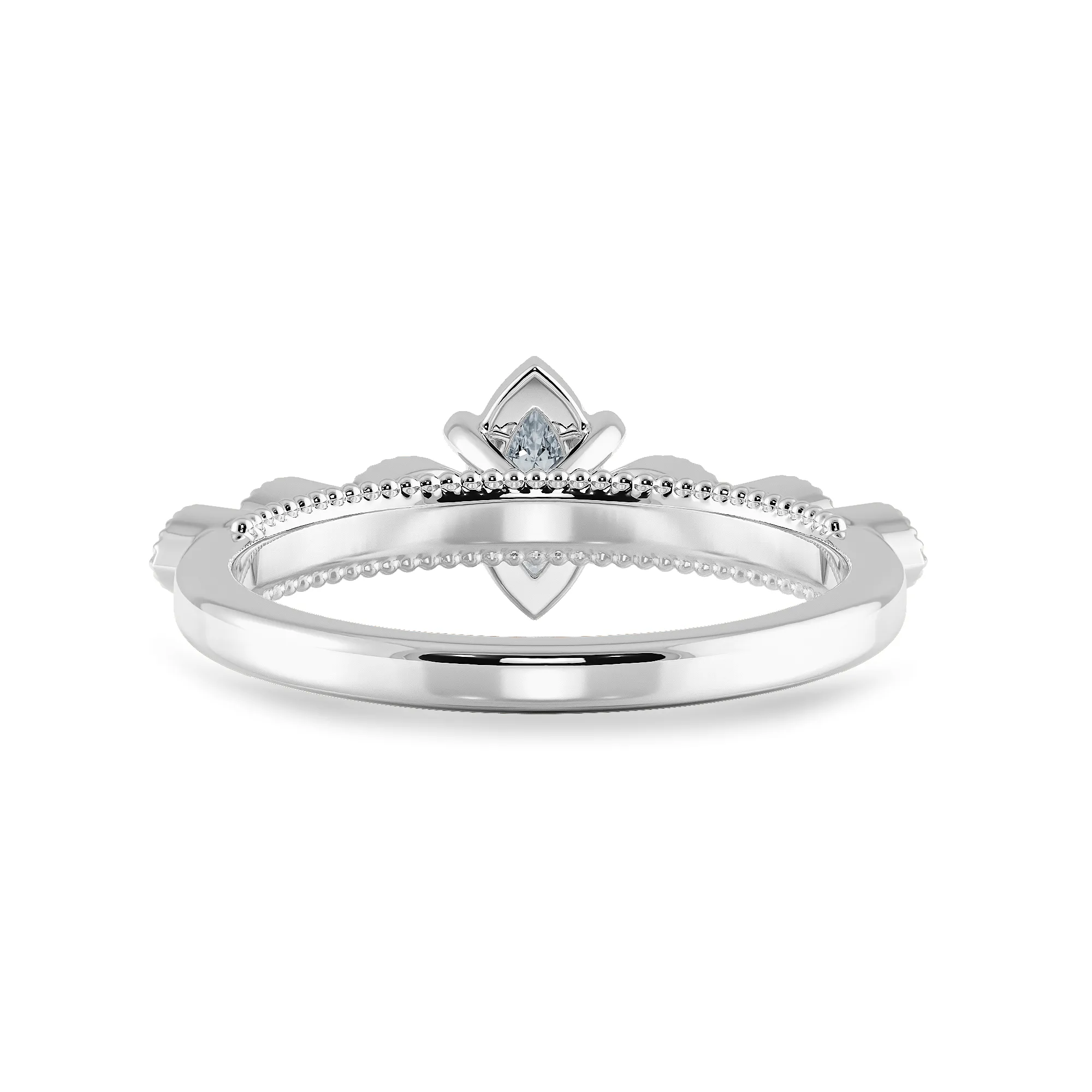 0.50cts Marquise Cut Solitaire Diamond Accents Platinum Ring JL PT 2019-A