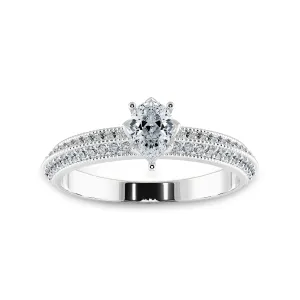0.50cts Pear Cut Solitaire Diamond Split Shank Platinum Ring JL PT 1191-A
