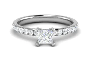 0.50cts Princess Cut Solitaire Platinum Diamond Ring JL PT RC AS 236