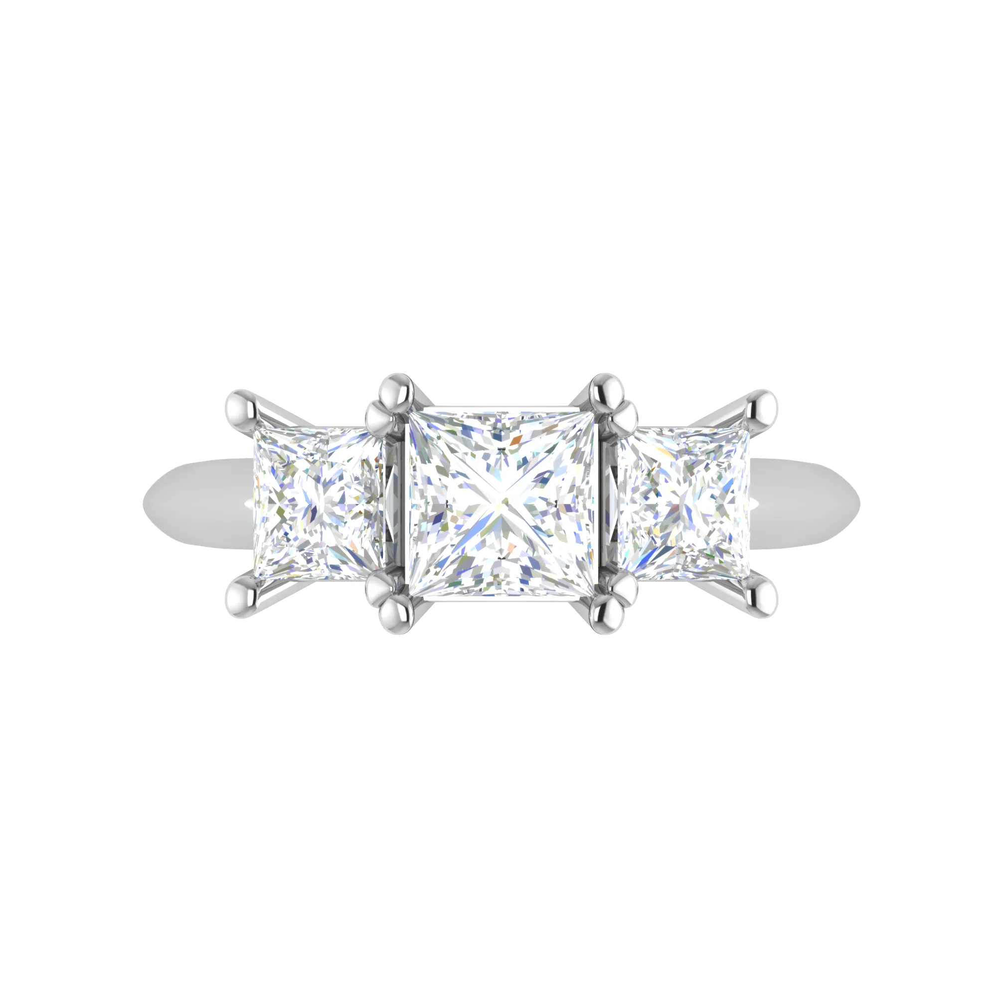 0.50cts. Princess Cut Solitaire with Diamond Platinum Ring JL PT R3 RD 131