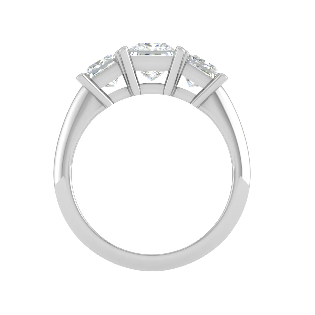 0.50cts. Princess Cut Solitaire with Diamond Platinum Ring JL PT R3 RD 131