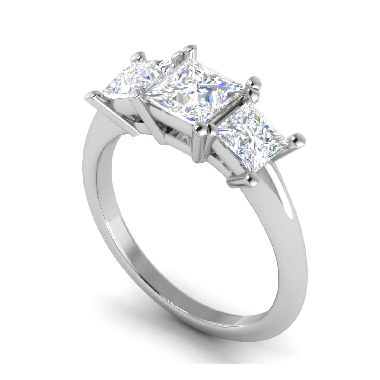 0.50cts. Princess Cut Solitaire with Diamond Platinum Ring JL PT R3 RD 131