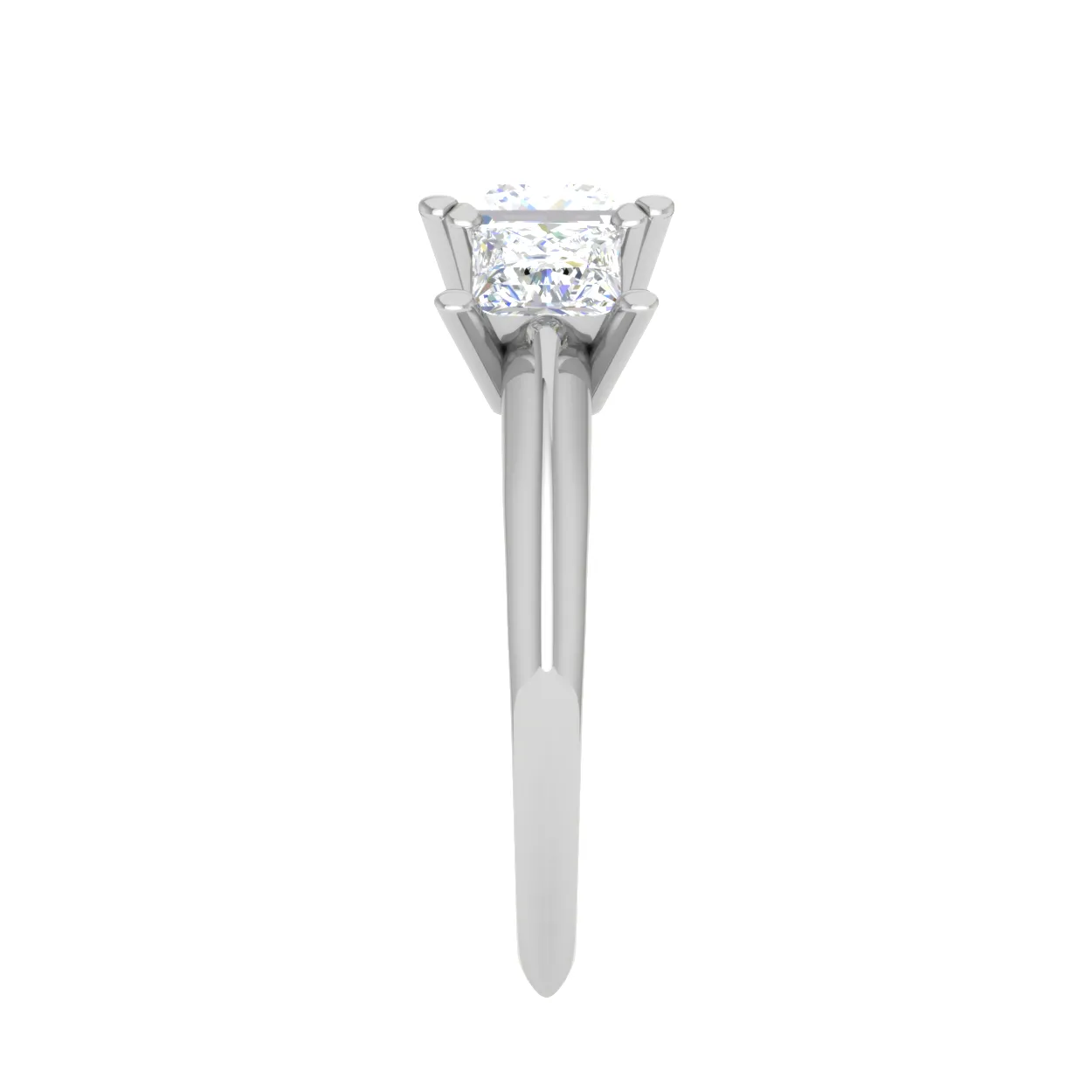 0.50cts. Princess Cut Solitaire with Diamond Platinum Ring JL PT R3 RD 131
