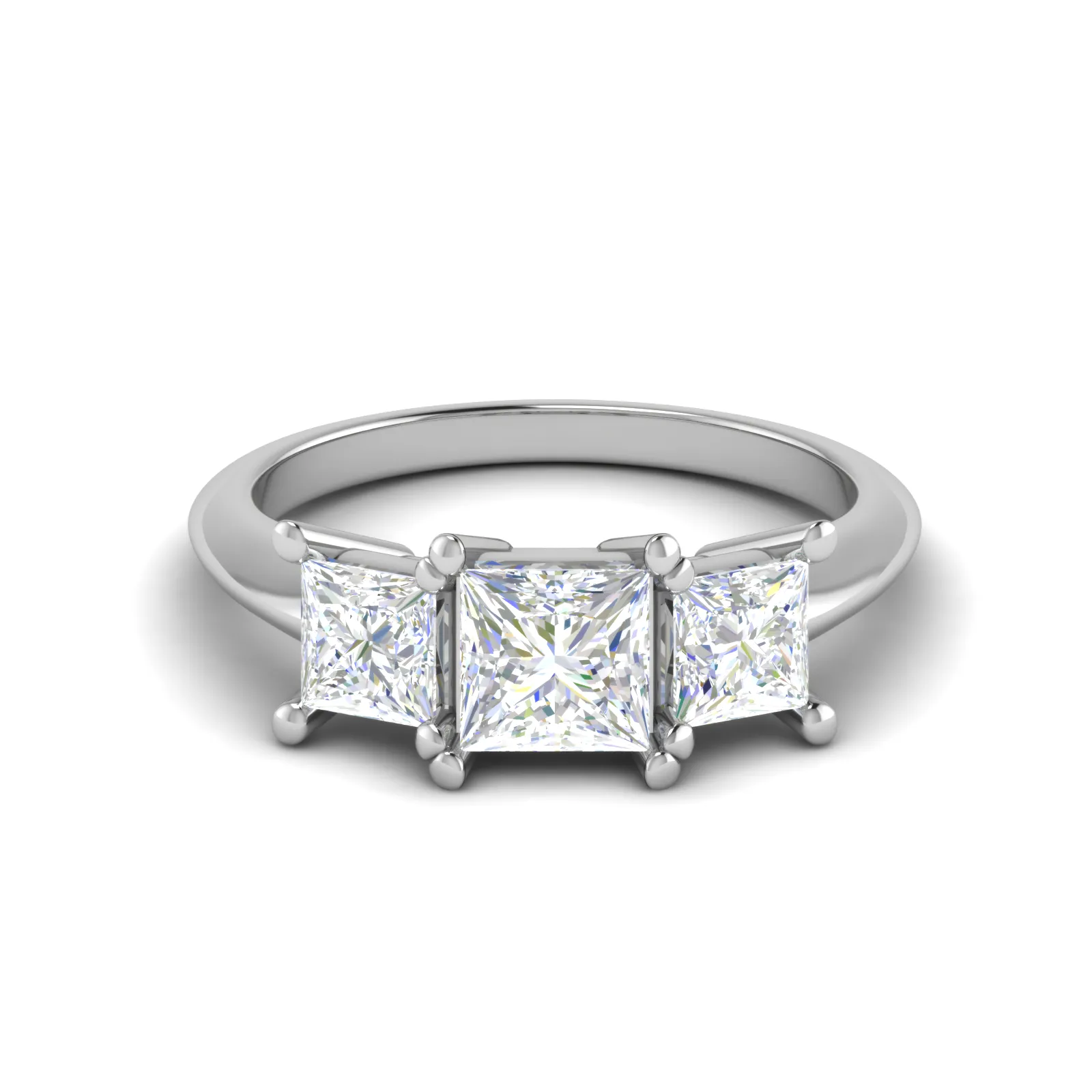 0.50cts. Princess Cut Solitaire with Diamond Platinum Ring JL PT R3 RD 131