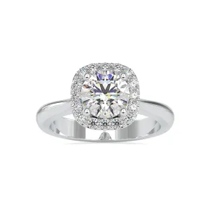 0.50cts. Solitaire Platinum Diamond Halo Engagement Ring JL PT 0101-A