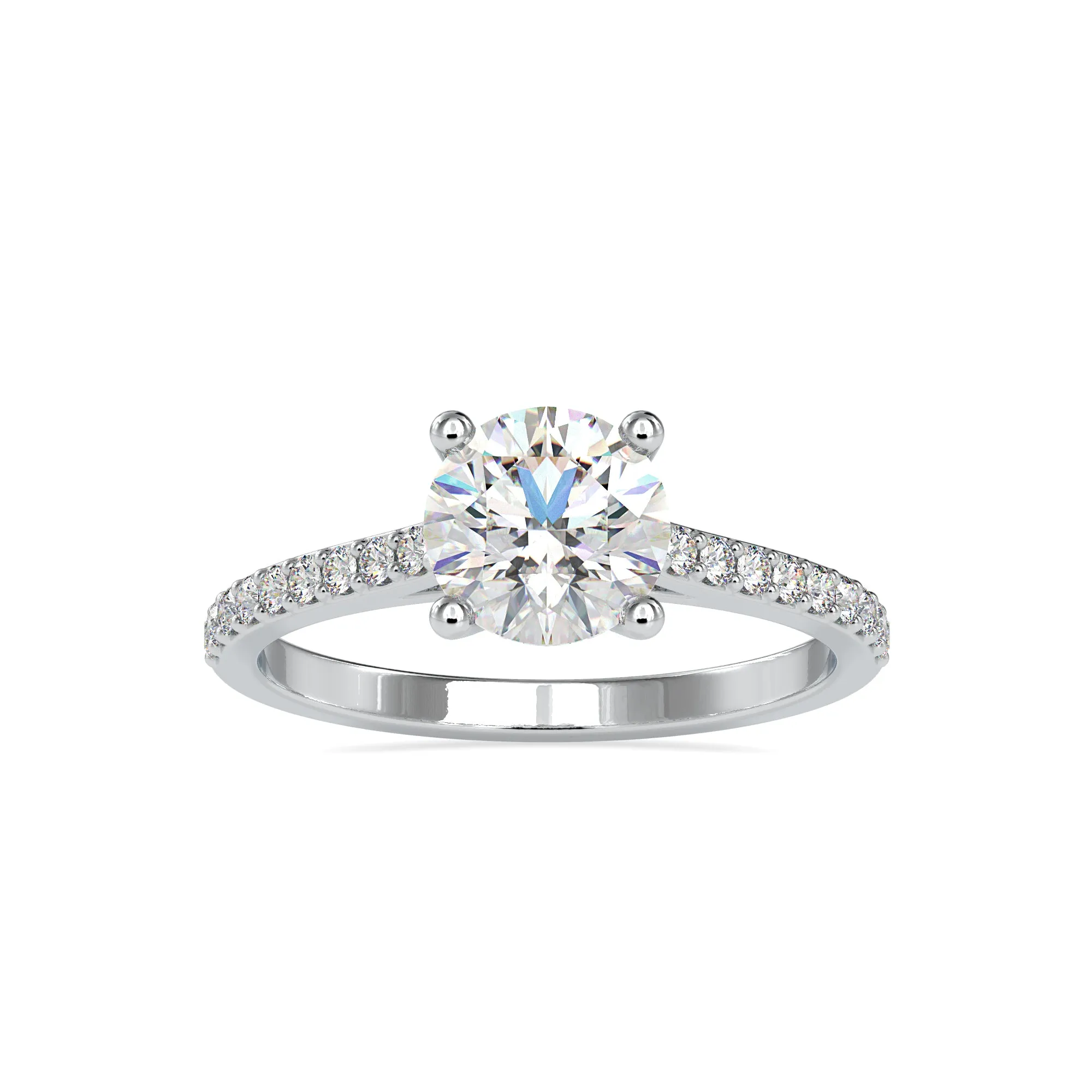 0.50cts. Solitaire Platinum Diamond Shank Engagement Ring JL PT 0024
