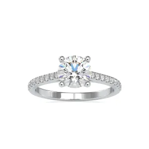 0.50cts. Solitaire Platinum Diamond Shank Engagement Ring JL PT 0024