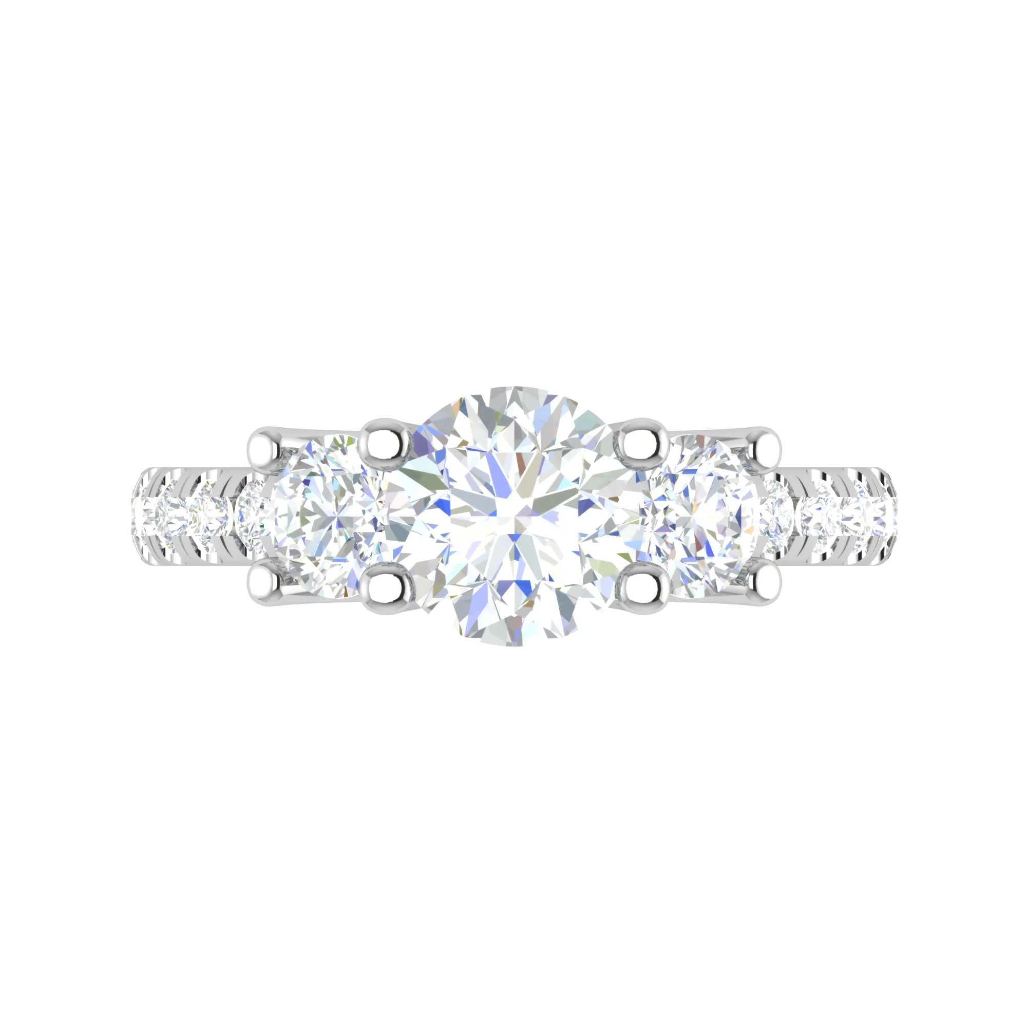 0.70 cts Solitaire Platinum Shank Diamond Ring JL PT R3 RD 121