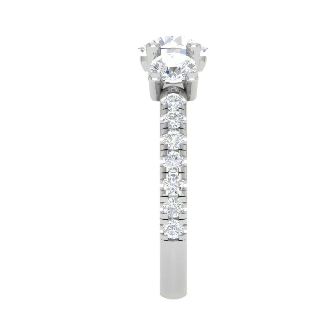 0.70 cts Solitaire Platinum Shank Diamond Ring JL PT R3 RD 121