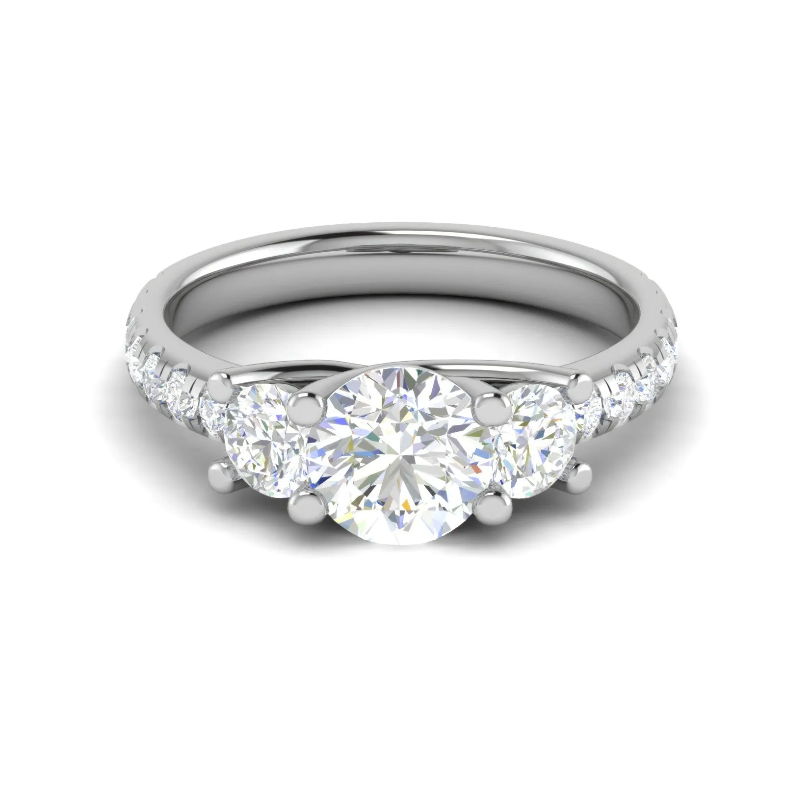 0.70 cts Solitaire Platinum Shank Diamond Ring JL PT R3 RD 121