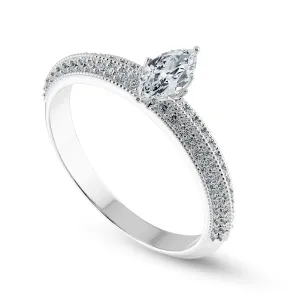 0.70cts Marquise Cut Solitaire Diamond Split Shank Platinum Ring JL PT 1192-B