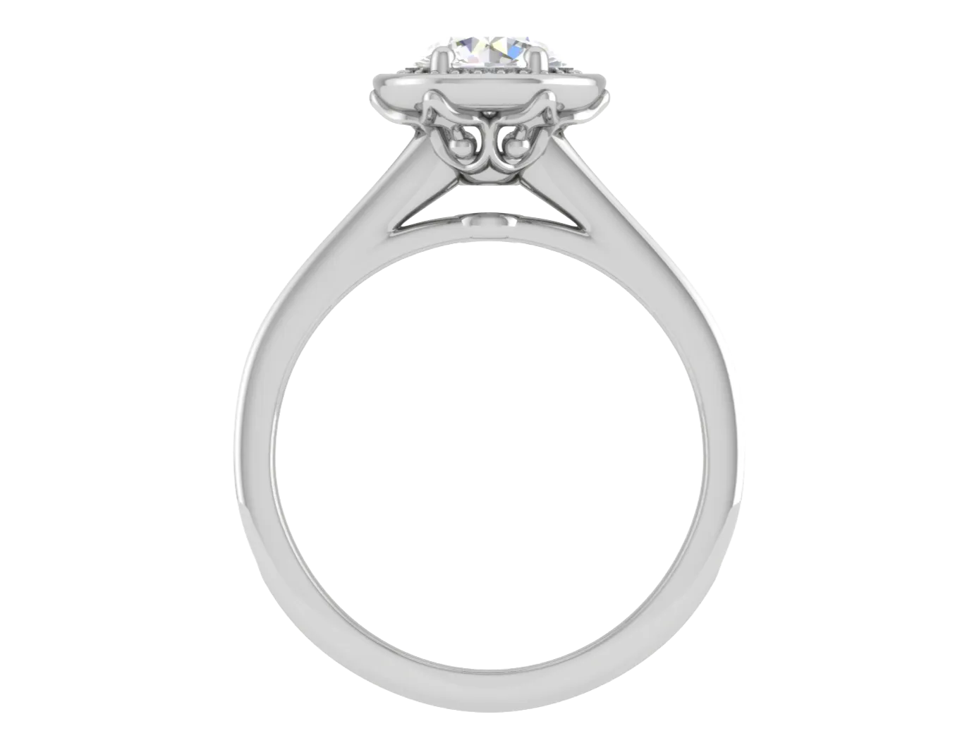 0.70cts Solitaire Platinum Halo Diamond Shank Ring JL PT RH RD 125