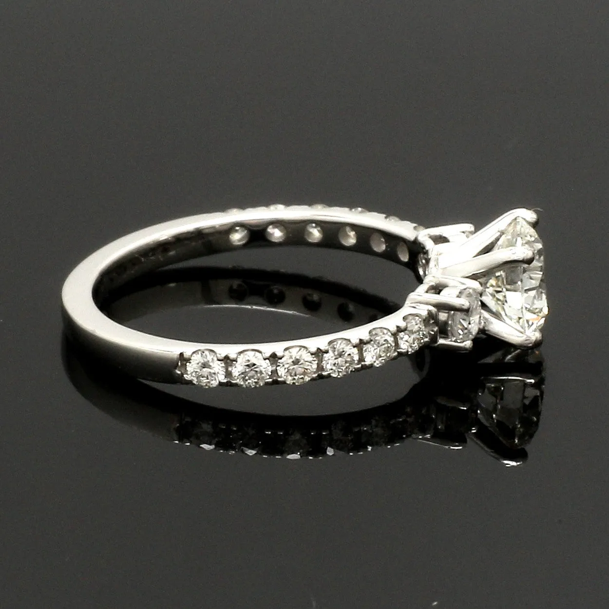 1-Carat Platinum Solitaire Engagement Ring with Diamond Accents JL PT 327-B