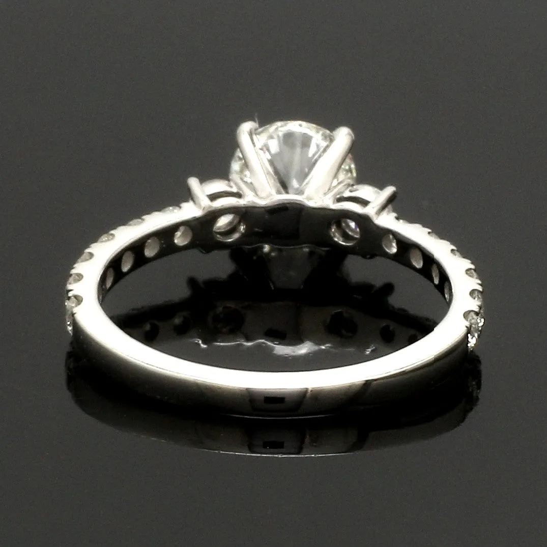 1-Carat Platinum Solitaire Engagement Ring with Diamond Accents JL PT 327-B