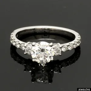 1-Carat Platinum Solitaire Engagement Ring with Diamond Accents JL PT 327-B