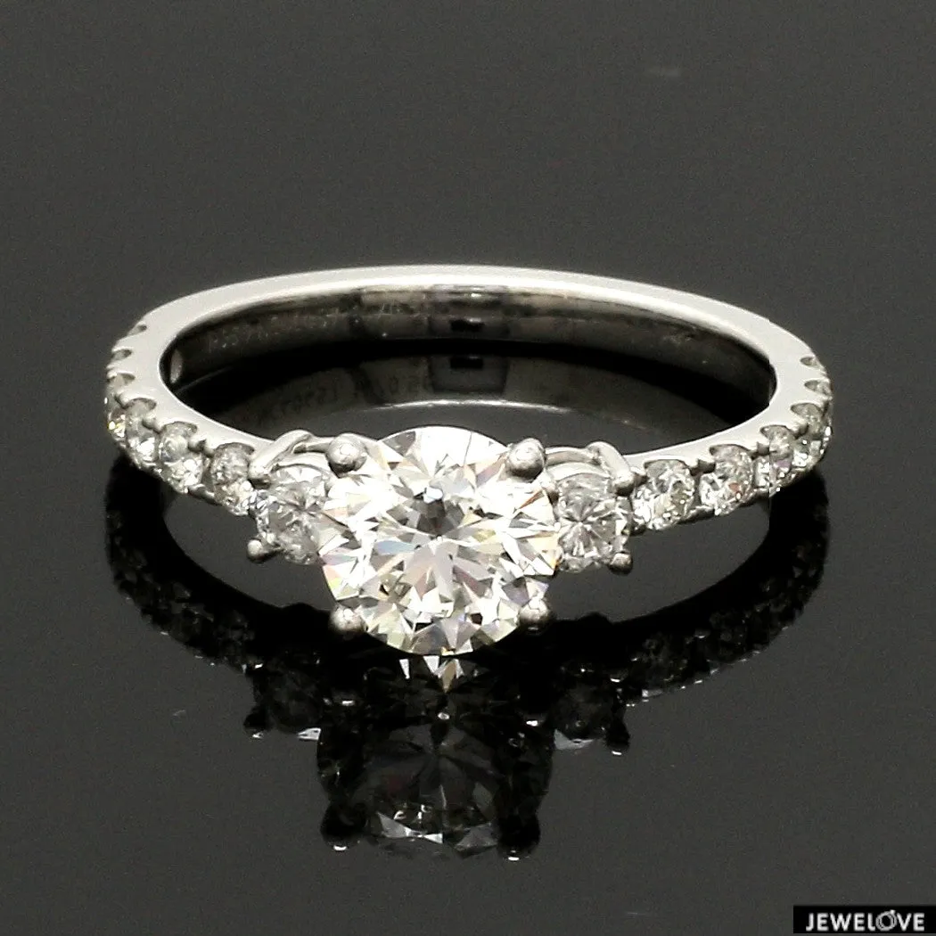 1-Carat Platinum Solitaire Engagement Ring with Diamond Accents JL PT 327-B