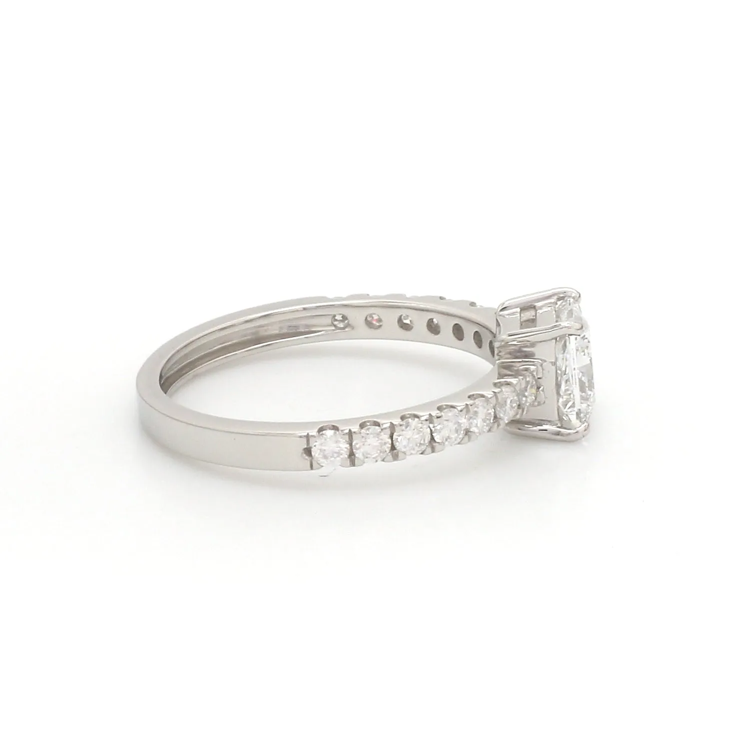1-Carat Princess Cut Solitaire Diamond Shank Platinum Ring JL PT 1313-C