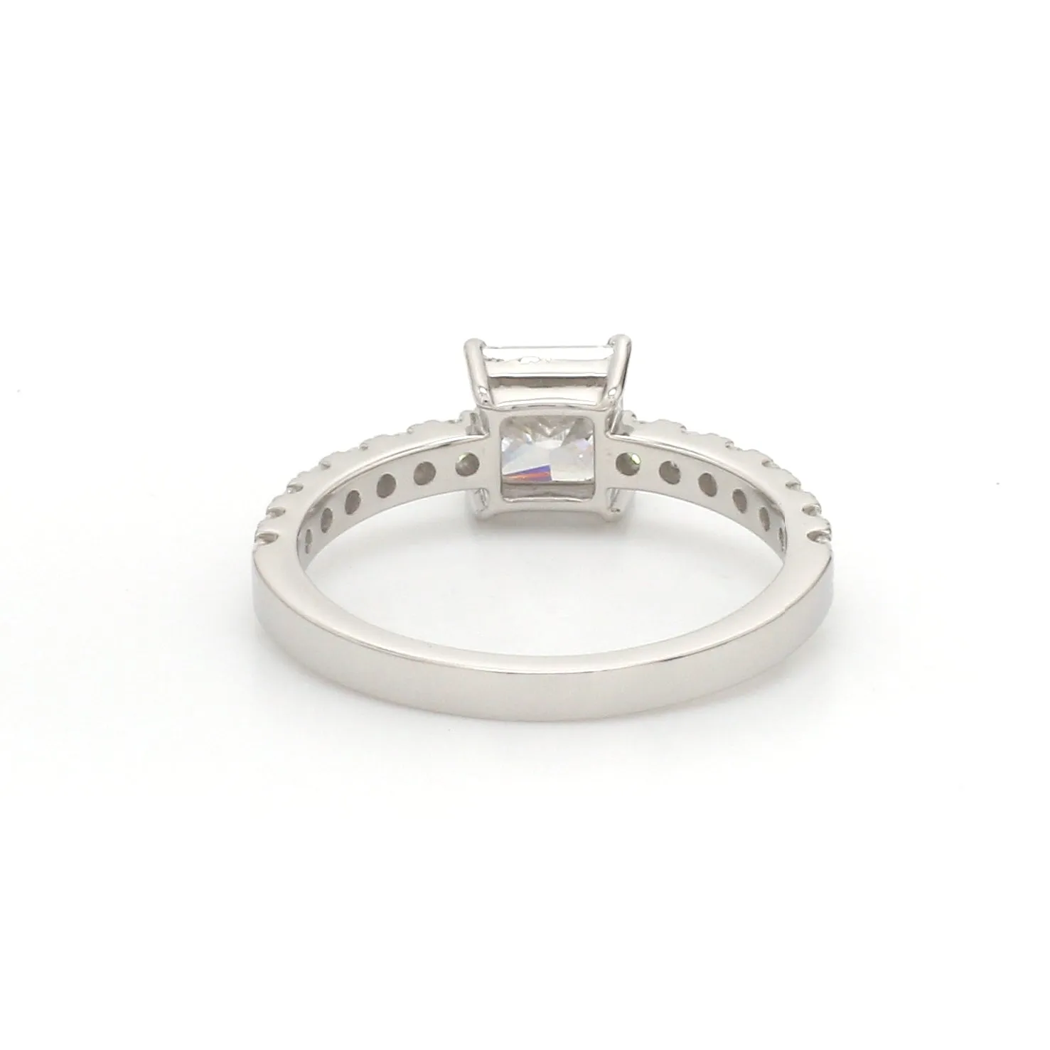 1-Carat Princess Cut Solitaire Diamond Shank Platinum Ring JL PT 1313-C