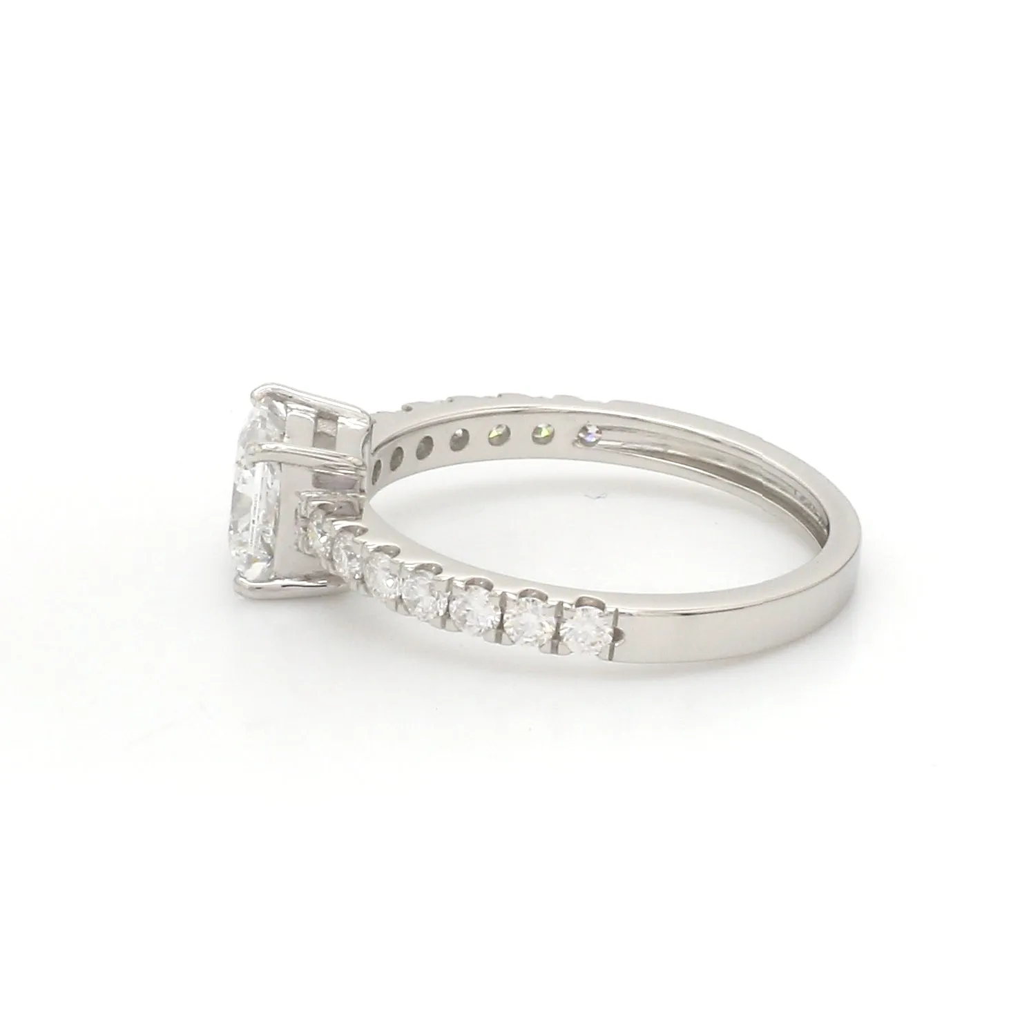 1-Carat Princess Cut Solitaire Diamond Shank Platinum Ring JL PT 1313-C