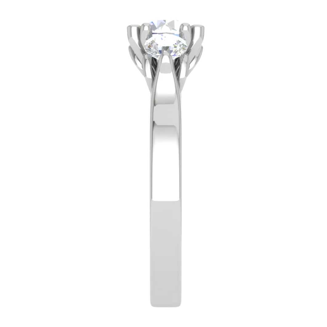 1 Carat Solitaire Diamond Accents  Platinum Ring JL PT R3 RD 140