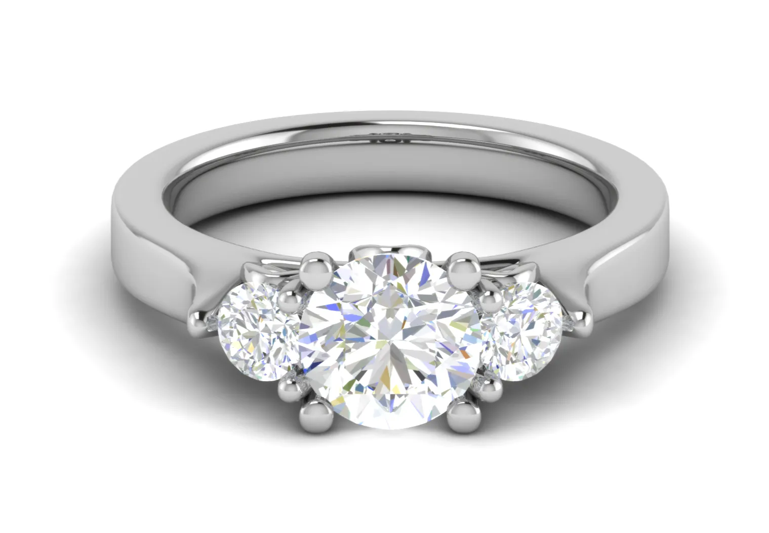 1 Carat Solitaire Diamond Accents  Platinum Ring JL PT R3 RD 140