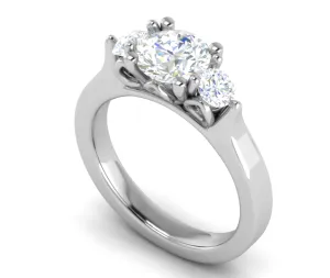 1 Carat Solitaire Diamond Accents  Platinum Ring JL PT R3 RD 140