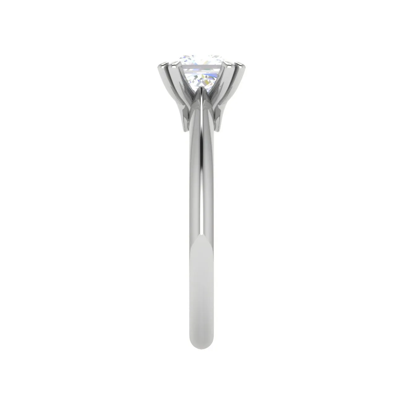 1.00 cts Princess Cut Solitaire Platinum Diamonds Ring JL PT RS PR 120