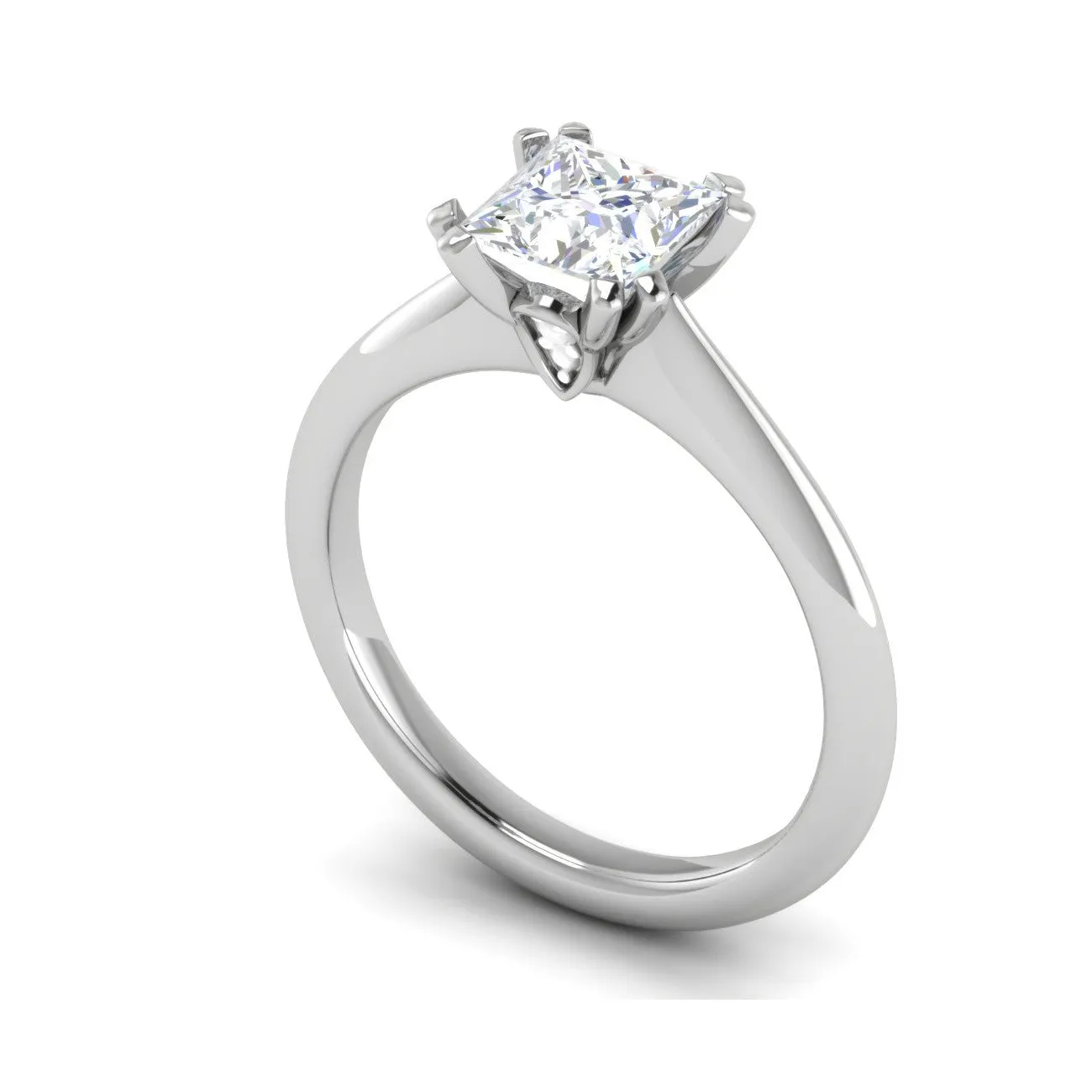 1.00 cts Princess Cut Solitaire Platinum Diamonds Ring JL PT RS PR 120