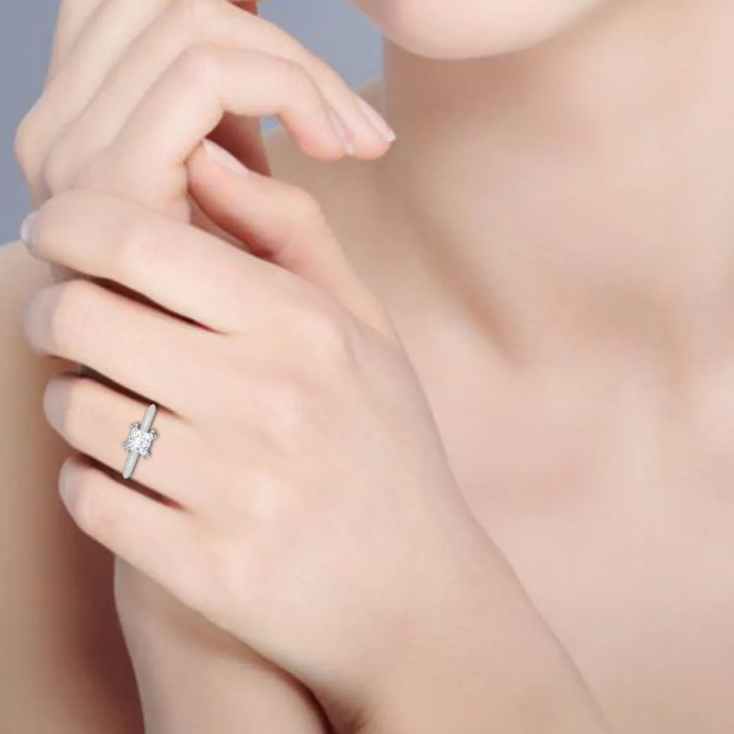 1.00 cts Princess Cut Solitaire Platinum Diamonds Ring JL PT RS PR 120