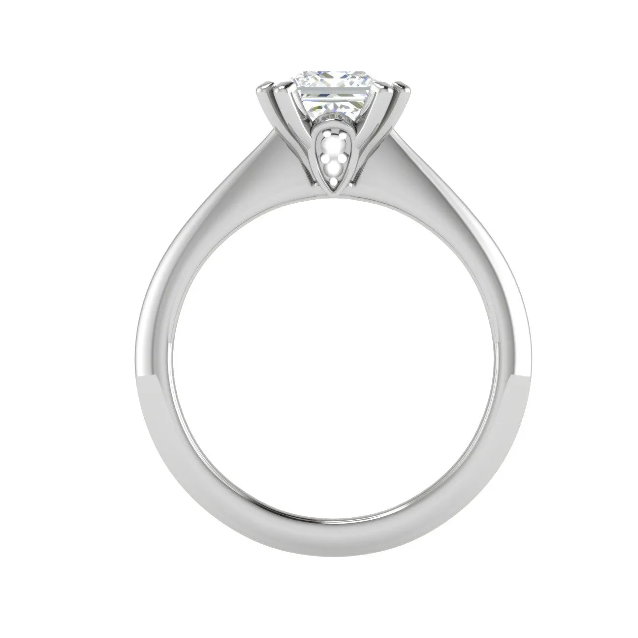 1.00 cts Princess Cut Solitaire Platinum Diamonds Ring JL PT RS PR 120