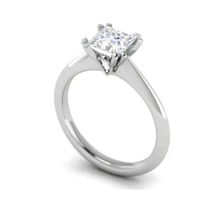 1.00 cts Princess Cut Solitaire Platinum Diamonds Ring JL PT RS PR 120