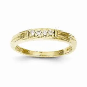 10k Yellow Gold Womens Diamond Wedding Band Ring