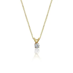 14 Yellow Gold Solitaire Diamond Estate Pendant