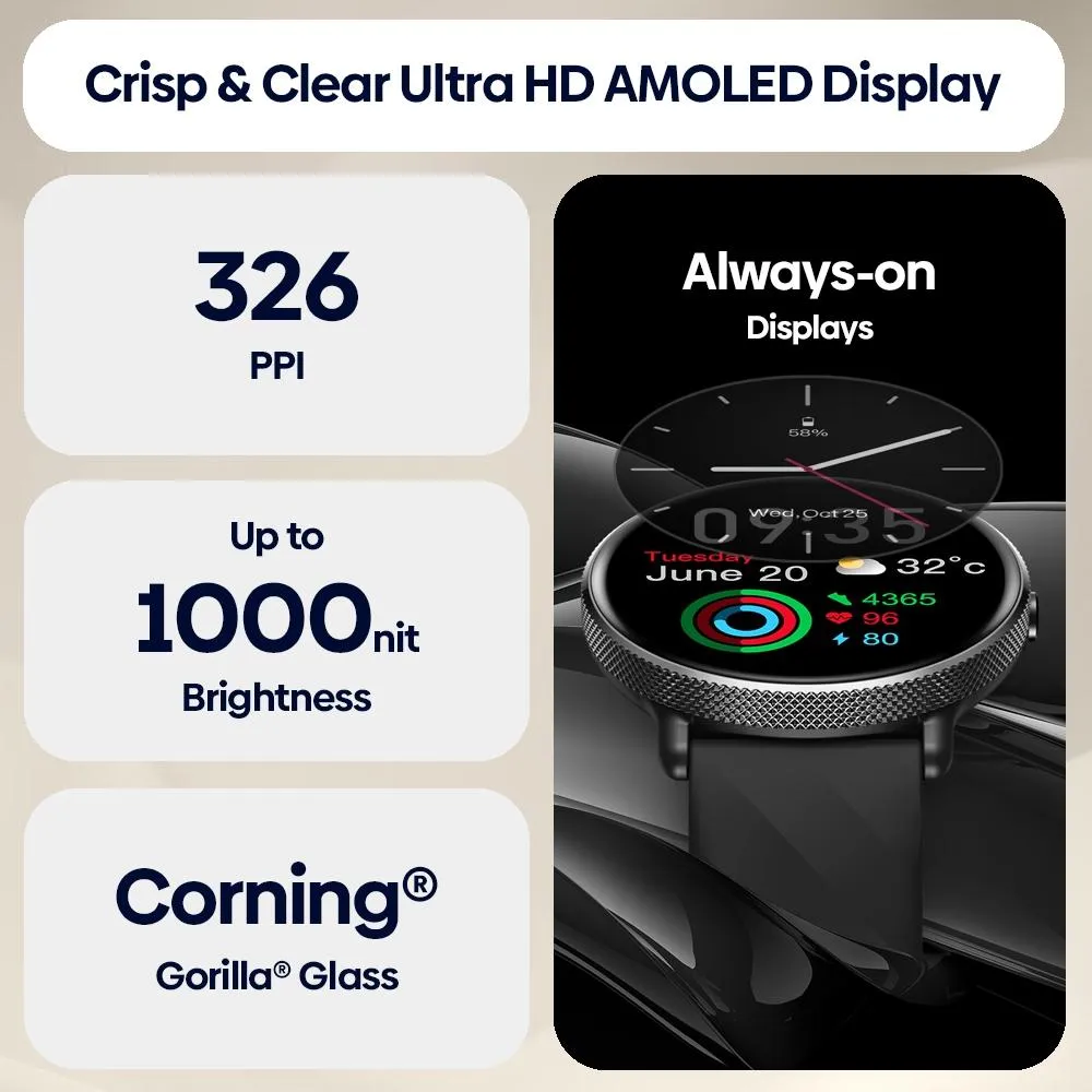 1.43 Inch Screen Voice Calling Smart Watch Support Heart Rate / Blood Pressure / Blood Oxygen