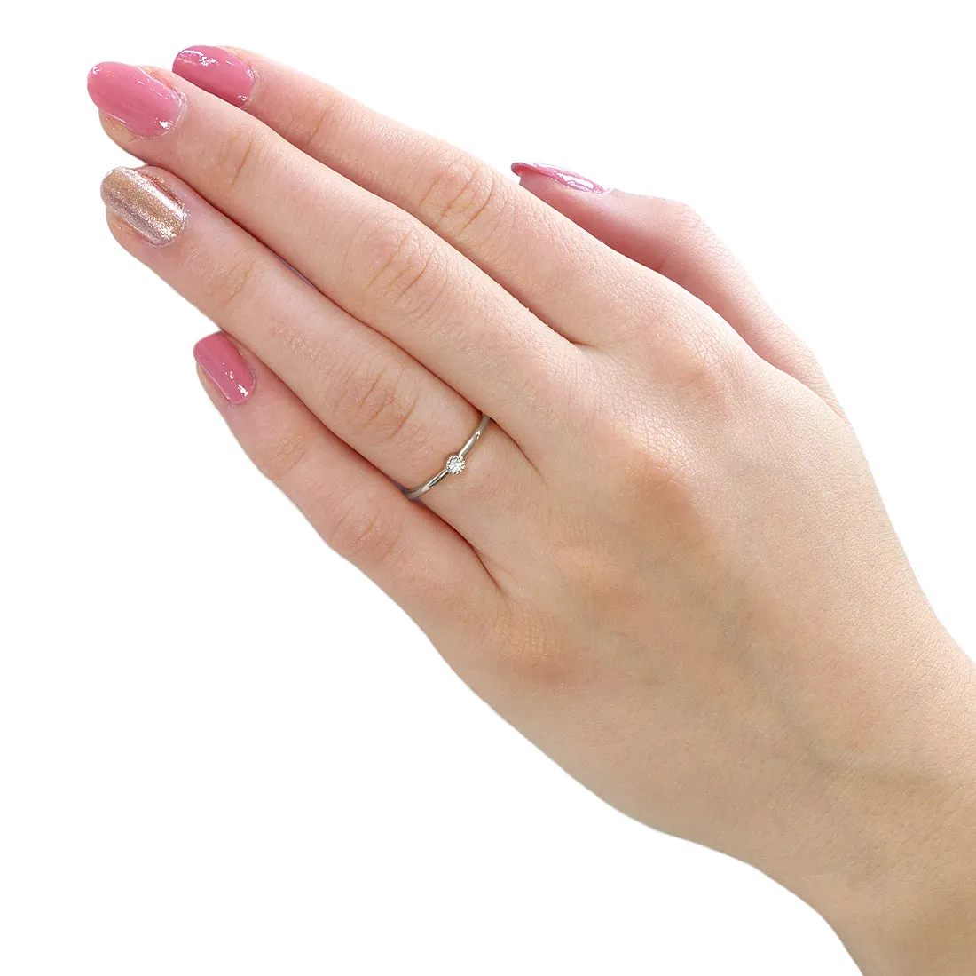 18ct Palladium White Gold Milgrain Diamond Solitaire Ring