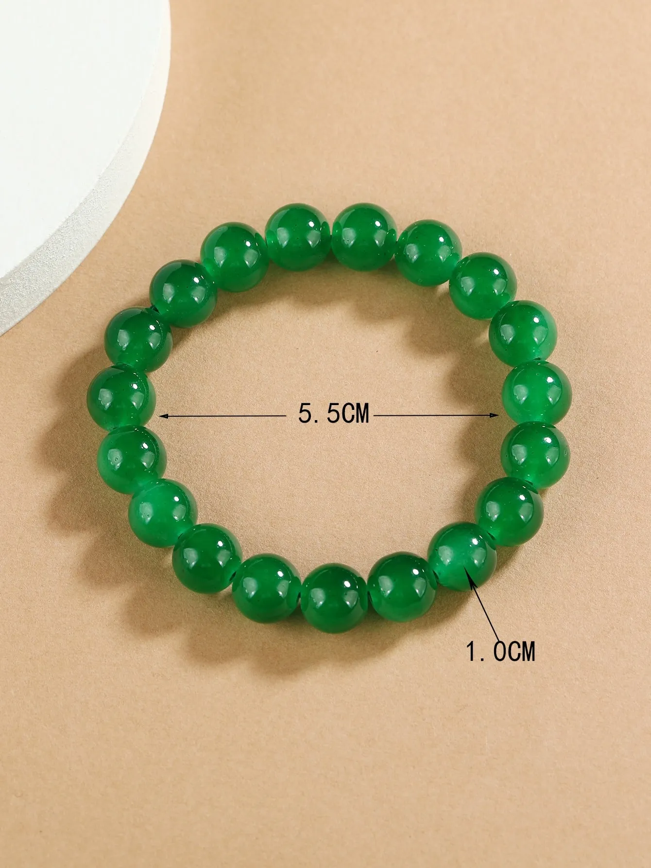 1pc Green Beaded Bracelet for Women Crafted Jewelry Stackable Bracelets