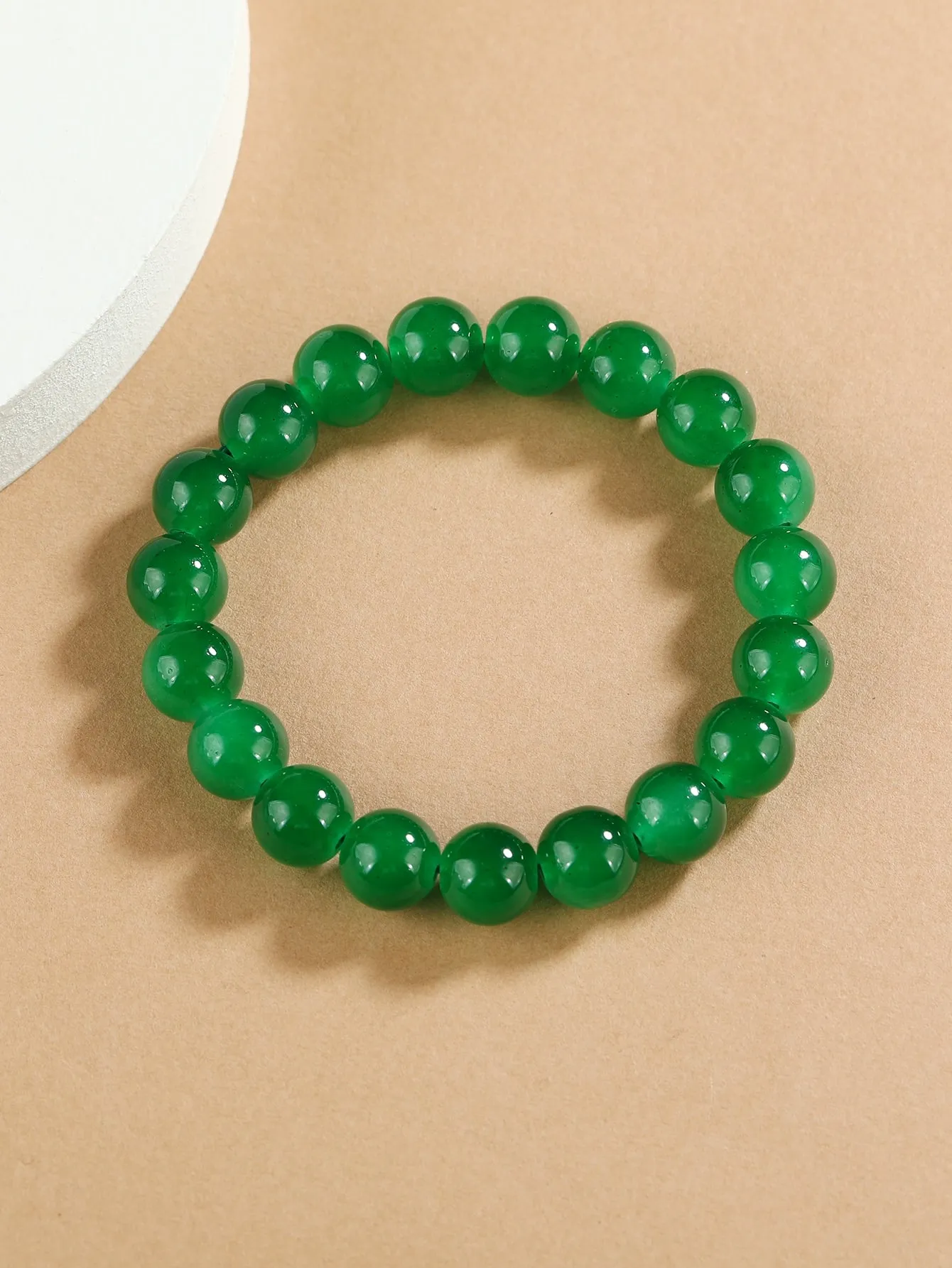 1pc Green Beaded Bracelet for Women Crafted Jewelry Stackable Bracelets