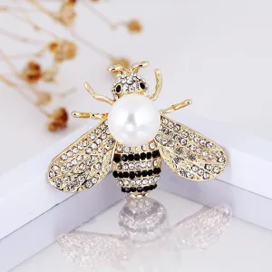 2 Colors Choose Rhinestone Bee Brooches for Women