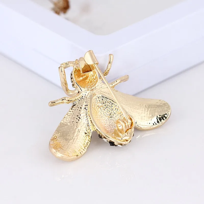 2 Colors Choose Rhinestone Bee Brooches for Women