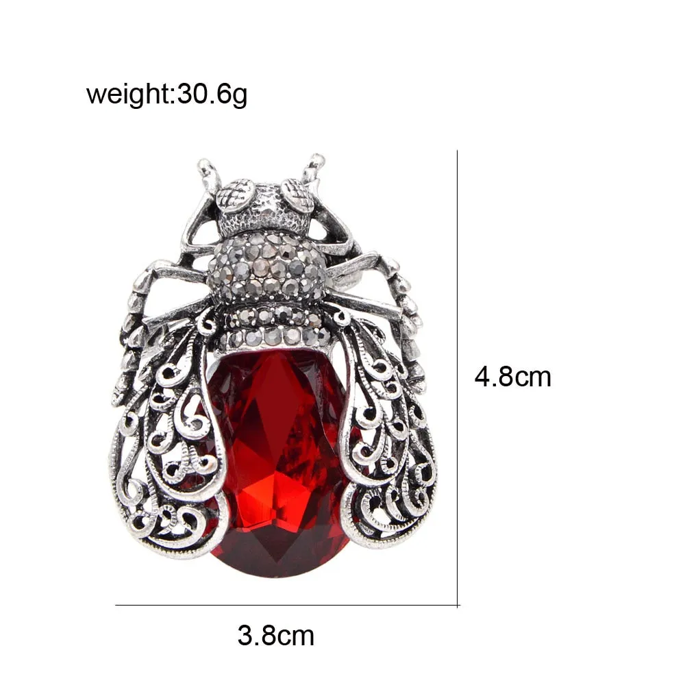 3 Colors Choose Crystal Bug Brooches for Women