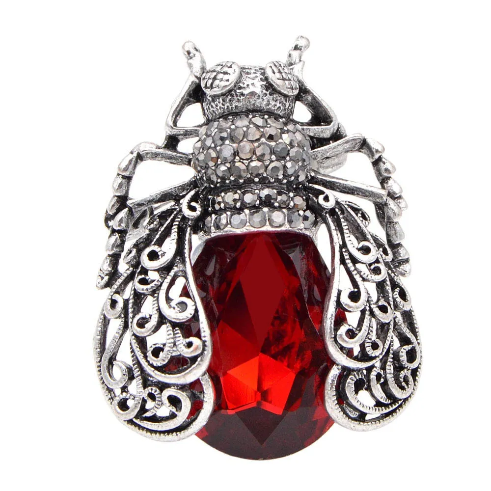 3 Colors Choose Crystal Bug Brooches for Women
